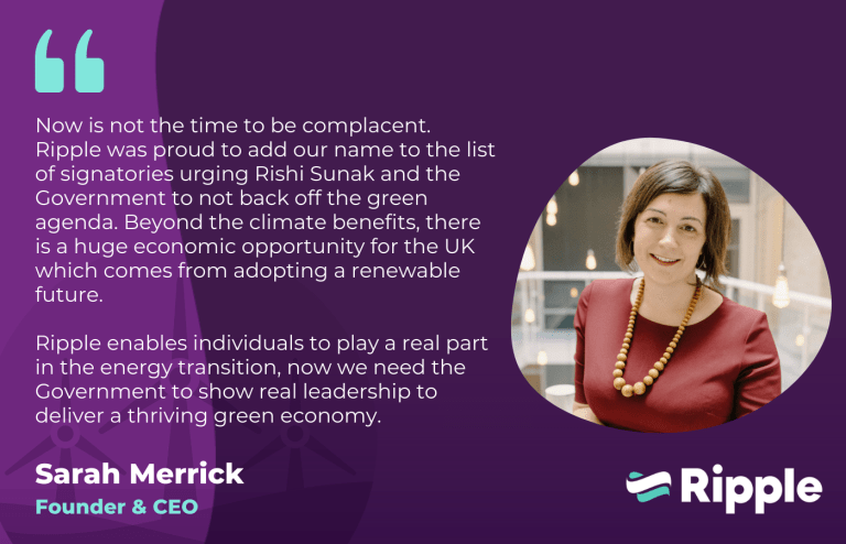 Joining forces to urge the PM not to back off the green agenda